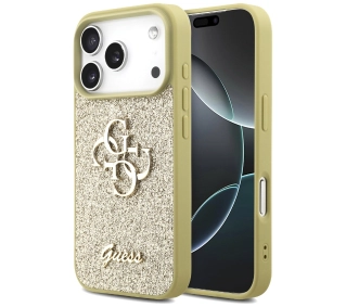 Guess Fixed Glitter Big 4G do iPhone 17 Pro złoty