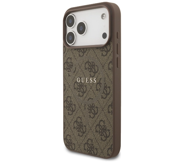 Guess 4G Ring Classic Logo MagSafe do iPhone 17 Pro Max brązowy