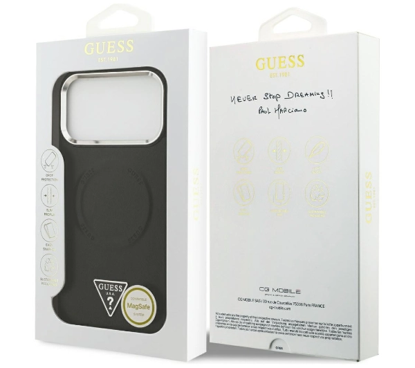 Guess Triangle Logo MagSafe do iPhone 17 Pro czarny