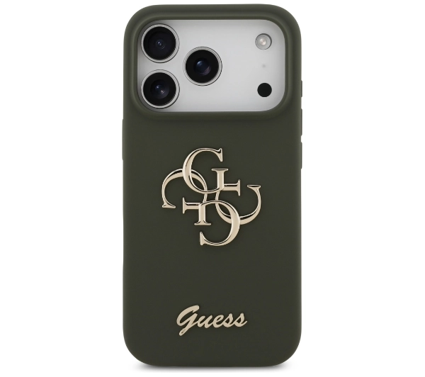 Guess Silicone Big 4G Script do iPhone 17 Pro khaki