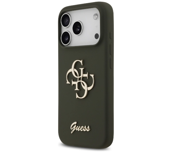 Guess Silicone Big 4G Script do iPhone 17 Pro khaki