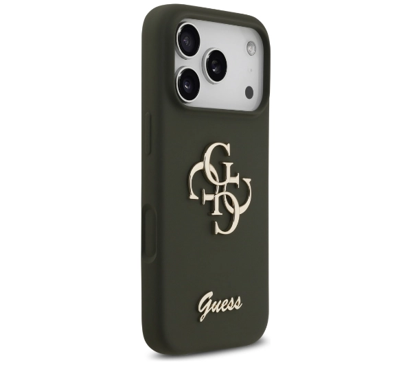 Guess Silicone Big 4G Script do iPhone 17 Pro khaki
