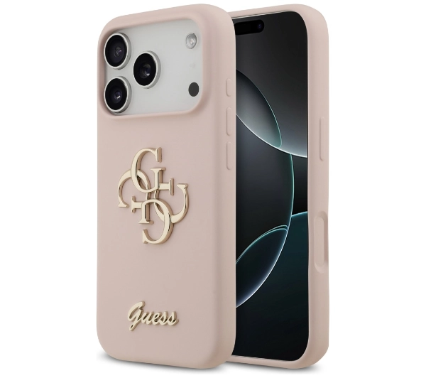 Guess Silicone Big 4G Script do iPhone 17 Pro różowy