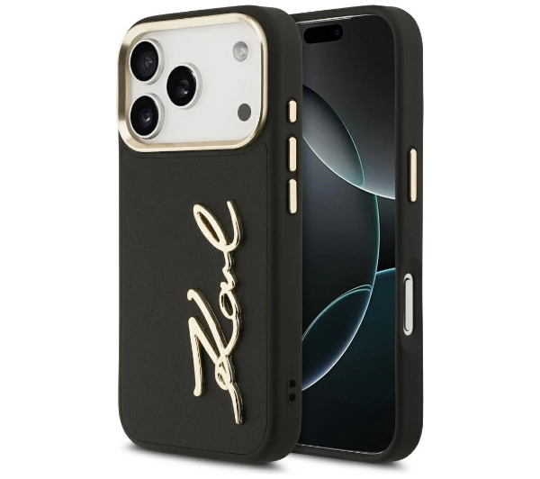 Karl Lagerfeld Karl Script Logo do iPhone 17 Pro Czarny