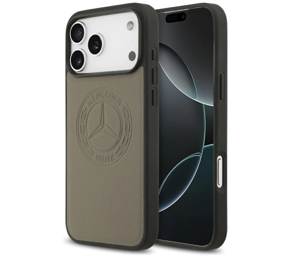 Mercedes-Benz Leather Vintage Logo MagSafe do iPhone 17 Pro Max taupe