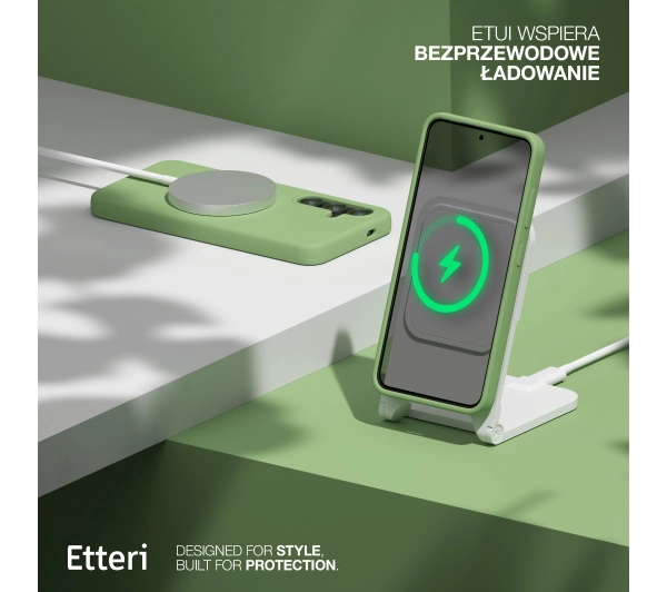 Etteri Silicone Case do Galaxy S25 Plus Zielony
