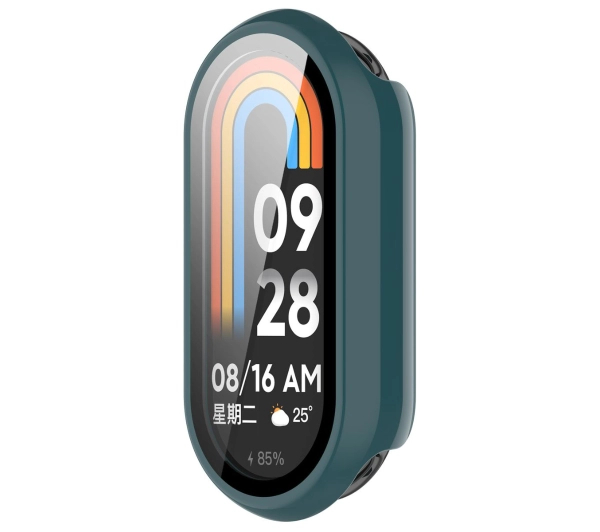 Bizon ze szkłem do Xiaomi Smart Band 10 ciemnozielony