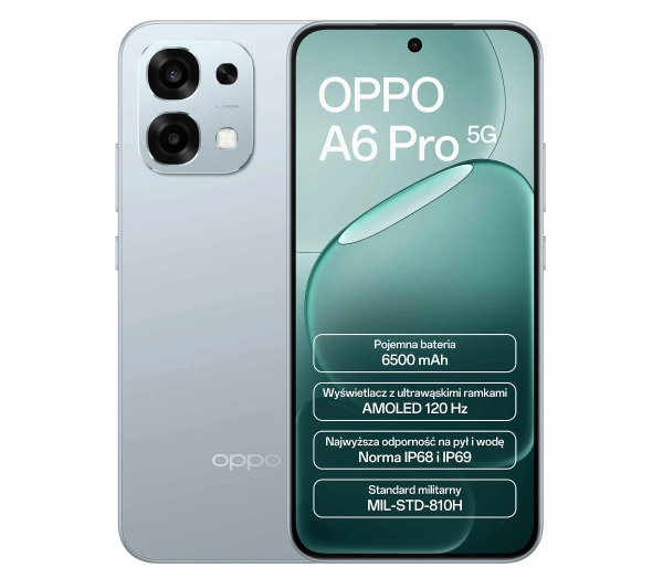 OPPO A6 Pro 5G 8/256GB 6,57" 120Hz 50Mpix Tytanowy