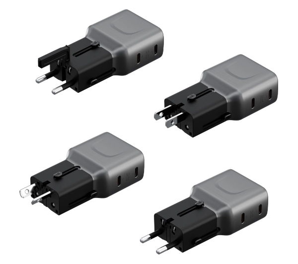 Energea TravelGo Adapter 2x USB-C 45W Grafitowy