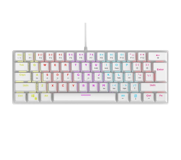 Rampage PLOWER K60 Blue Switch Biały