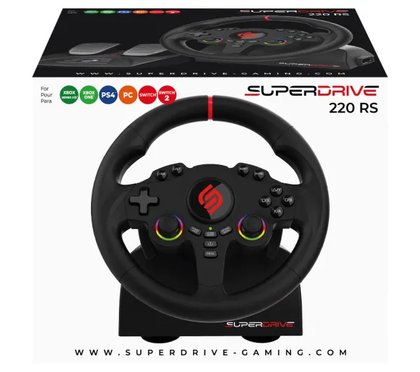 Subsonic SuperDrive 220 RS z pedałami do PC, PS4, Xbox, Switch, Switch 2