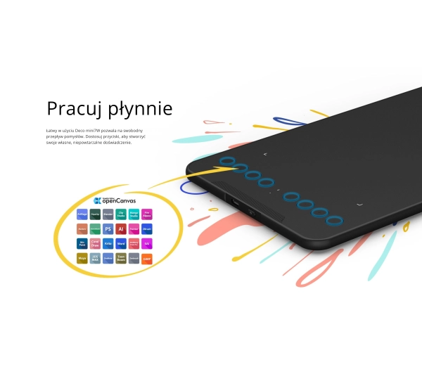 XP-Pen Deco Mini7W Czarny - Kup na Raty - RRSO 0%