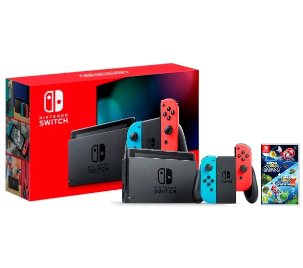 Nintendo Switch Joy-Con v2 Czerwono-niebieski + Super Mario Galaxy 1 + Super Mario Galaxy 2