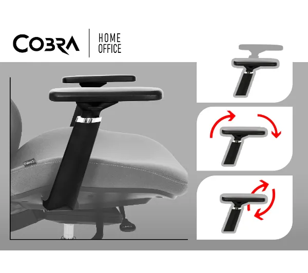 Cobra Office Expert HF703GY Biurowy do 150kg Tkanina Szary - Kup na Raty - RRSO 0%