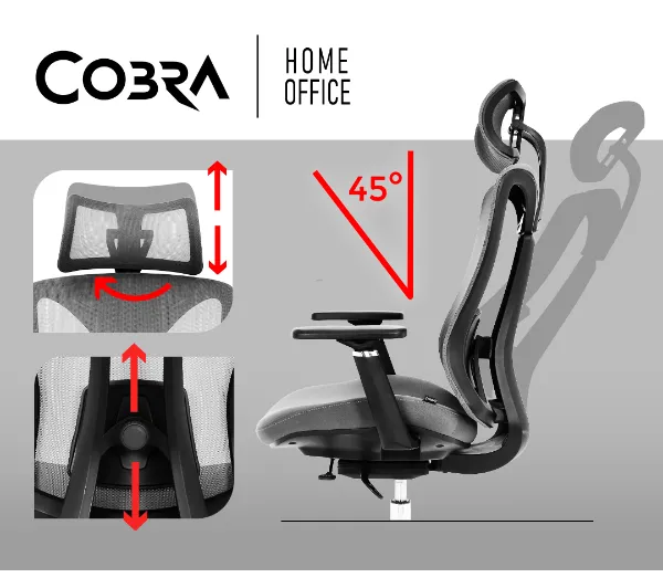 Cobra Office Expert HF703GY Biurowy do 150kg Tkanina Szary - Kup na Raty - RRSO 0%