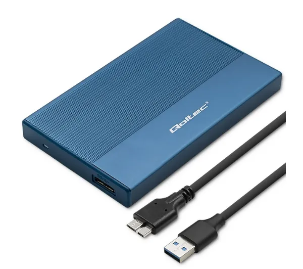 Qoltec 52276 SSD HDD 2.5" SATA USB 3.0 Niebieski