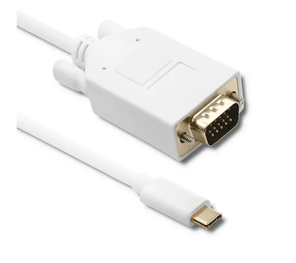Qoltec 50418 USB 3.1 typ C - VGA Full HD 1m Biały