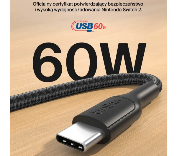 Belkin USB-C do USB-C 60W 2m Czarny