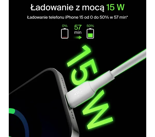Belkin BoostCharge USB-A do USB-C 15W 3m Biały