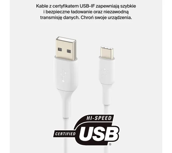 Belkin BoostCharge USB-A do USB-C 15W 3m Biały