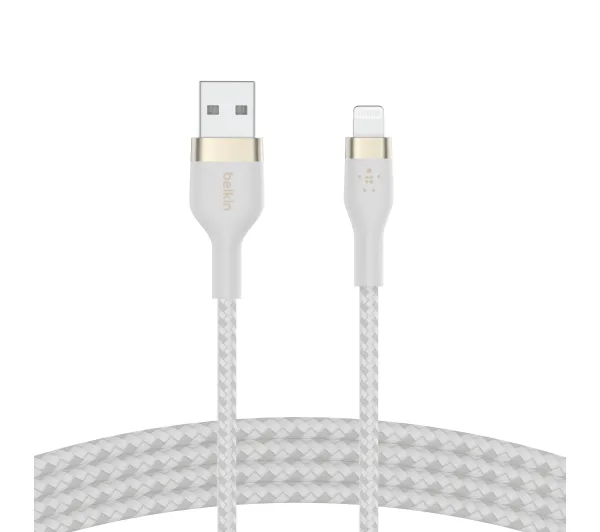 Kabel USB - Lightning BELKIN Braided Silicone 2 m Biały