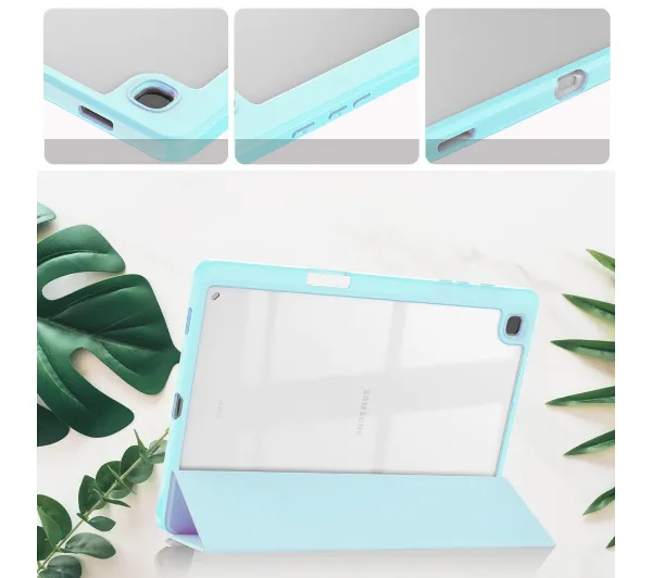 Bizon Case Tab Clear Matt z klapką do Samsung Galaxy Tab S6 Lite 2024/2022/2020 Błękitny