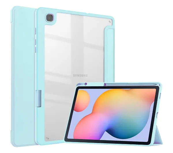 Bizon Case Tab Clear Matt z klapką do Samsung Galaxy Tab S6 Lite 2024/2022/2020 Błękitny