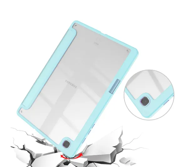 Bizon Case Tab Clear Matt z klapką do Samsung Galaxy Tab S6 Lite 2024/2022/2020 Błękitny