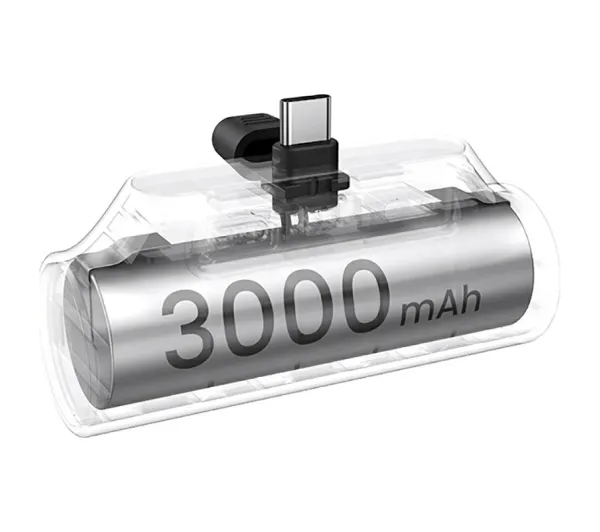 USAMS PB79 Mini Tail Plug Portable 3000mAh Srebrny