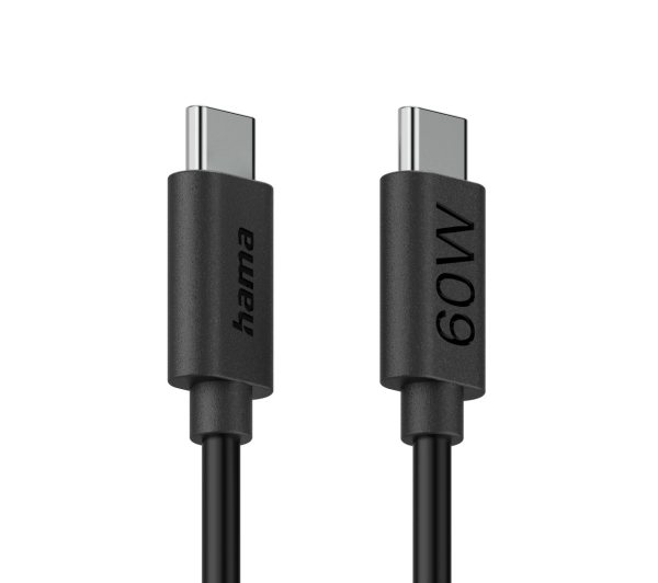 Hama 86446 USB-C do USB-C 60W 1,2m Czarny