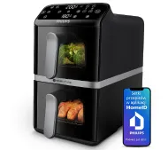 Philips Ovi Stacked Dual Basket NA461/00 &ndash; z okienkami, idealny do małej kuchni