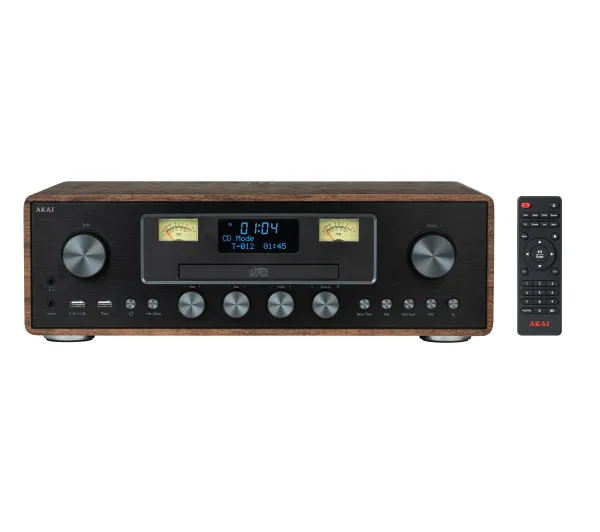 AKAI AM-100 RHAPSODY 30W Bluetooth Radio FM DAB Czarno-brązowy