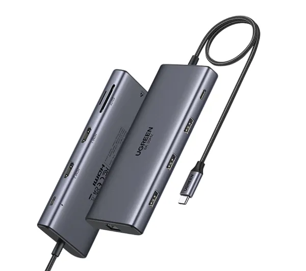 UGREEN CM639 HDMI USB SD RJ45 PD Szary