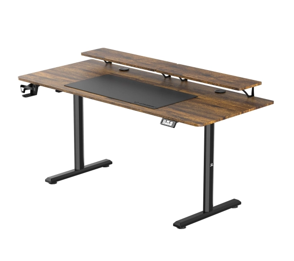 Biurka gamingowe - Ultradesk HIGHLANDER XXL 160cm Regulacja wysokości Brązowy
