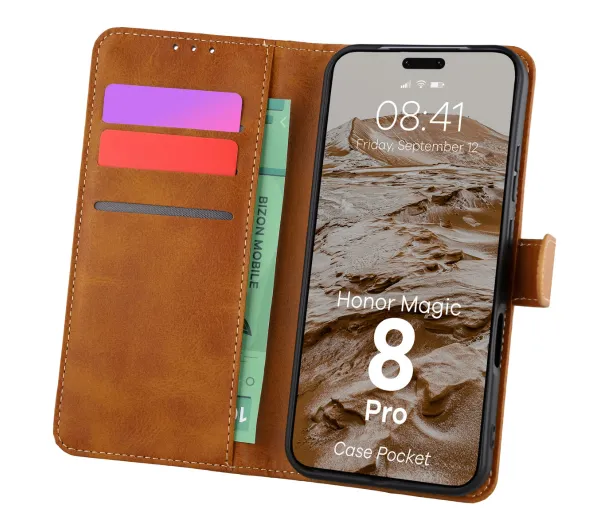 Bizon Case Pocket do Honor Magic8 Pro Brązowy