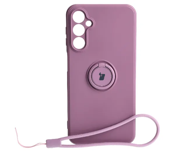 Bizon Silicone Ring Sq do Galaxy A24 4G Ciemnofioletowy
