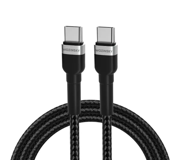 Wozinsky WNBCC1 PD 65W USB-C do USB-C 1m Czarny