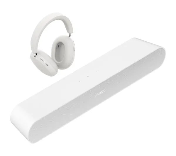 Sonos Ray Wi-Fi AirPlay + Słuchawki bezprzewodowe Sonos Ace Biały