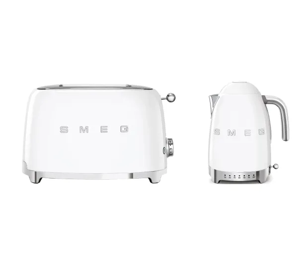 Czajniki elektryczne - Smeg KLF04WHEU 1,7l 2400W Regulacja temperatury + TSF01WHEU