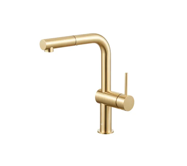 Baterie kuchenne - KFA Armatura Duero Edge 6623-510-39 Jasny złoty Stal szlachetna