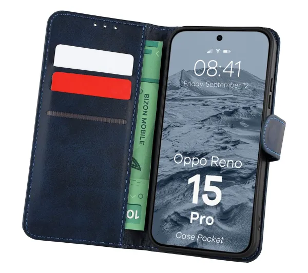 Bizon Case Pocket do Oppo Reno 15 Pro Granatowy