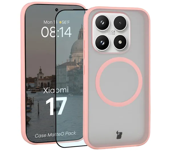 Bizon MatteO Pack do Xiaomi 17 Jasnoróżowy