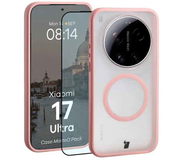 Bizon MatteO Pack do Xiaomi 17 Ultra Jasnoróżowy
