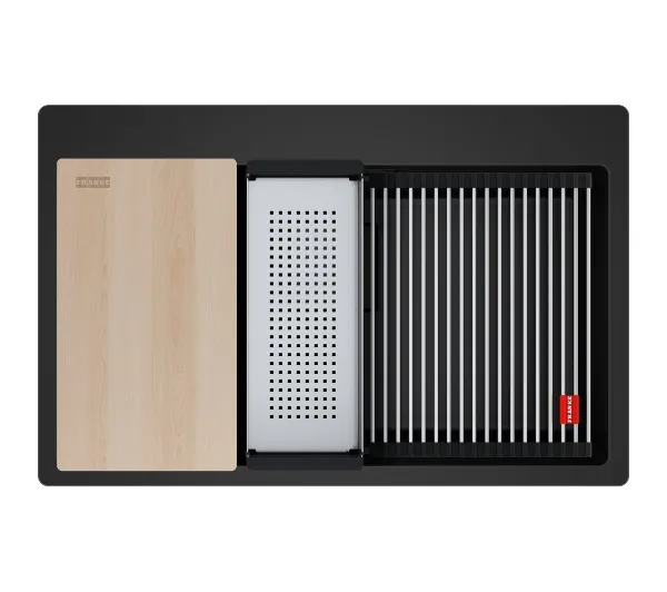 Zlewozmywaki kuchenne - Franke Kanon KNG PRO 610-73 FTL Granitowy Czarny mat