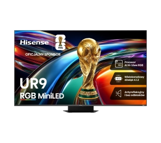Hisense 65UR9S 65" MiniLED RGB 4K 170Hz Smart TV Funkcje AI Dolby Vision Dolby Atmos DTS X HDMI 2.1 DVB-T2