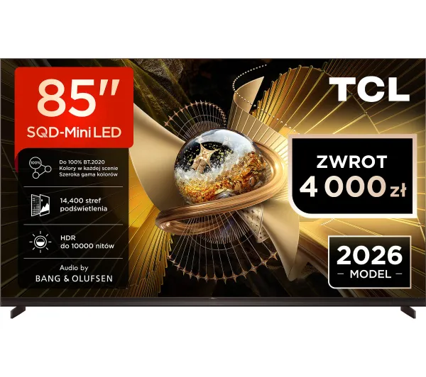 TCL 85X11L 85" SQD-Mini LED 4K 144Hz Google TV Dolby Vision Dolby Atmos DTS-X Bang & Olufsen HDMI 2.1 DVB-T2