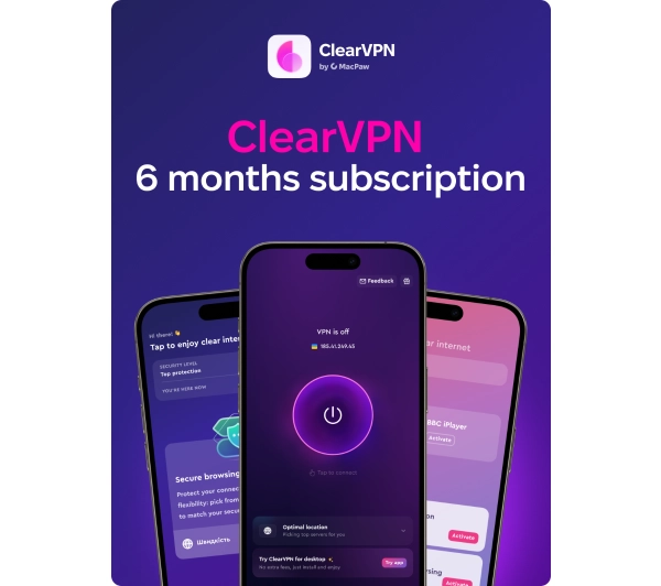 MacPaw ClearVPN 6 Miesięcy Kod aktywacyjny