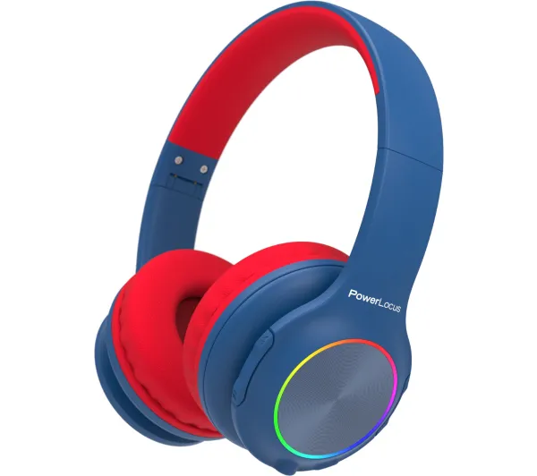 PowerLocus Pled Nauszne Dla Dzieci Bluetooth 5.3 Niebiesko-czerwony