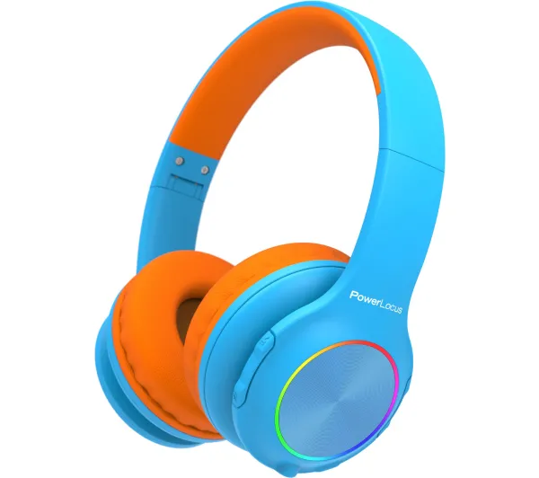 PowerLocus Pled Nauszne Dla Dzieci Bluetooth 5.3 Niebiesko-pomarańczowy