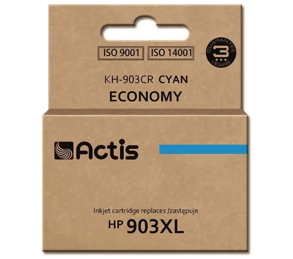 Actis KH-903CR Tusz do drukarki HP, Zamiennik HP 903XL T6M03AE;  Standard;  12 ml;  błękitny - Nowy Chip